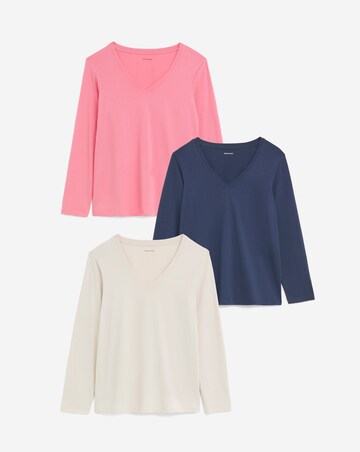 3 Pack V Neck Long Sleeve T-Shirts