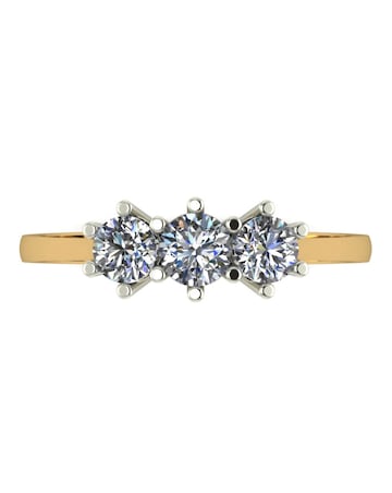 Moissanite 9CT Gold 3 Stone Ring