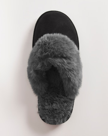 Elyse Faux Fur Mule Slippers Wide E Fit Simply Comfort