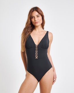 Simply Be Ring Detail Plunge Swimsuit