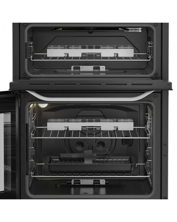 Hotpoint HDG6GDCW 60cm Gas Double Cooker with Glass Lid - White