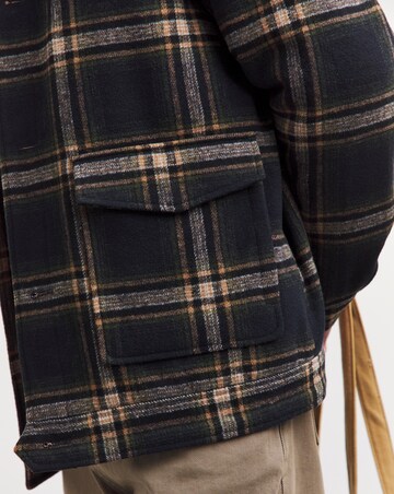Borg Collar Check Shacket