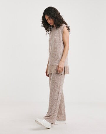 Sleeveless Crew Neck Cosy Longline Vest