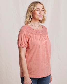 Julipa Broderie Detail Jersey Top