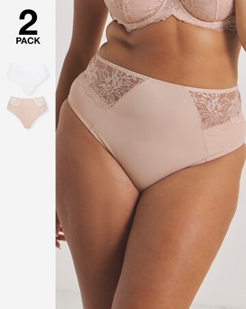 Pretty Secrets (2 Pack) New Ella Full Knickers Blush/White