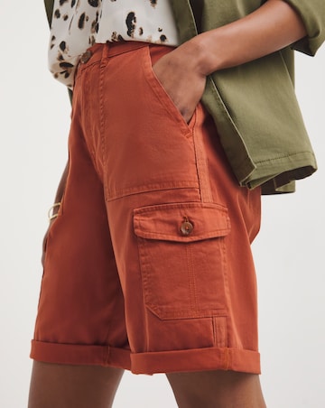 Rust Soft Stretch Cargo Detail Shorts