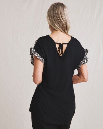 Julipa Frill Sleeve Woven Front Top