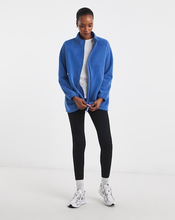 Blue Zip Through Longline Fleece
