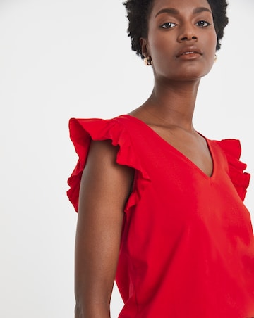 Pure cotton Red Ruffle Vest