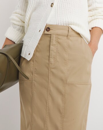 Dark Stone Lyocell Rich Maxi Column Skirt