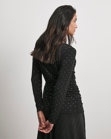 Joanna Hope Jersey Top With Studs