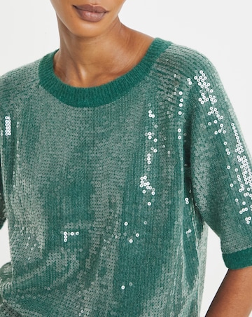 Sequin Short Sleeve Jumper