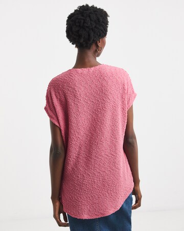 Boucle Longline Curved Hem Top