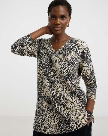 V-Neck Split Hem Slouch T-Shirt