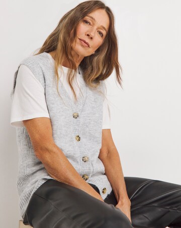Button Down Sleeveless Cardigan