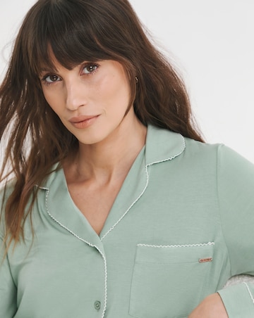 Figleaves Modal Picot Trim Button Through Pyjama Set