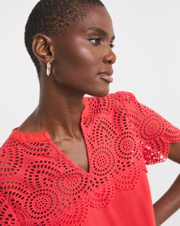 Crinkle Crochet Trim Top