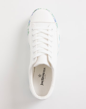 Joe Browns White Lace Up Platform Trainers -Extra Wide Fit (EEE)