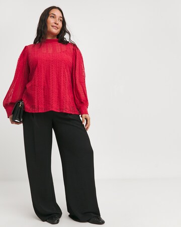 Scarlet Long Sleeve High Neck Lace Top