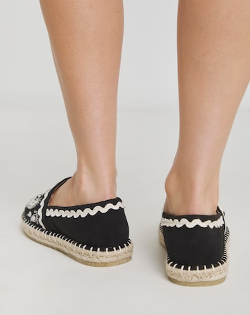 Jenner Embroidered Espadrille Shoes Wide E Fit