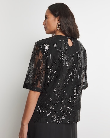 Joanna Hope Sequin Blouse