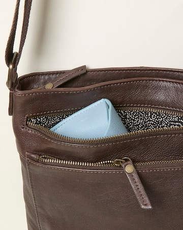 Fatface Allie Leather Messenger Crossbody Bag