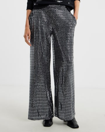 Silver Hot Fix Wide Leg Trouser