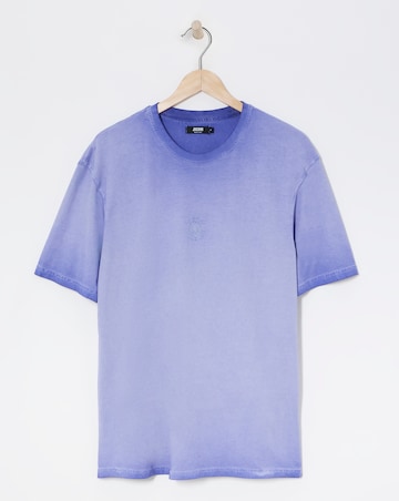 Oil Wash Relaxed Fit Embroidered T-Shirt