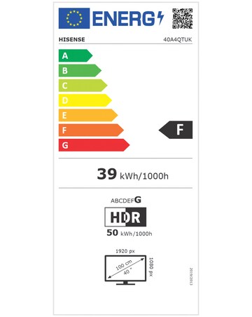 Hisense 40A4QTUK 40in Full HD LED Smart TV with Freely