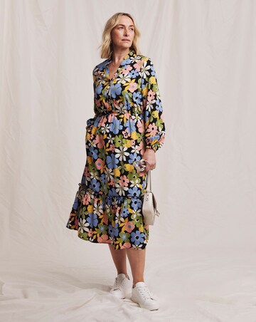 Julipa Button Down Tiered Midi Dress