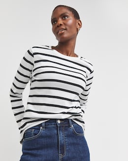 Stripe Crew Neck Long Sleeve T-Shirt