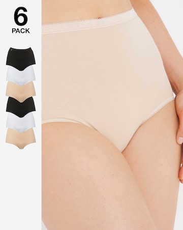 Sloggi (6 Pack) Basic Maxi Cotton Knickers White/Black/Skin