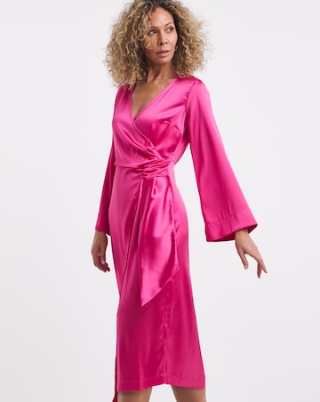Satin Wrap Dress