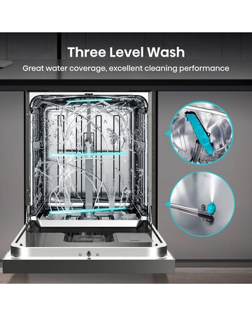 Hisense HS693C60XADUK 16 Place Dishwasher - Silver
