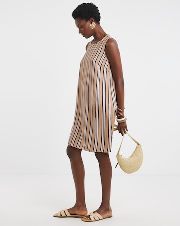 Stripe Sleeveless Shift Dress
