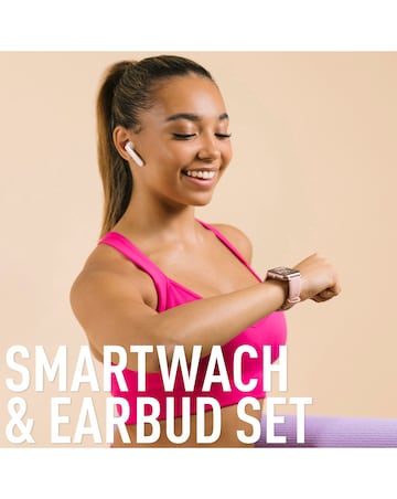 Reflex Active Series 17 Black Smart Watch and True Wireless Sound Earbud Set