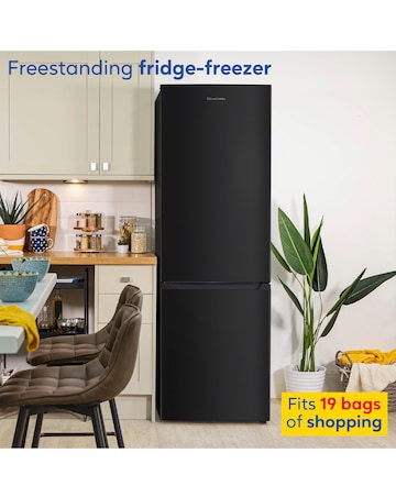 Russell Hobbs RH186FFF60B Frost Free Fridge Freezer - Black- E Rated 186 CM