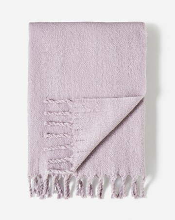 Faux Mohair Fringed Throw - Lilac