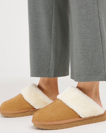 Albza Suede Closed Toe Slippers - Wide Fit (E)