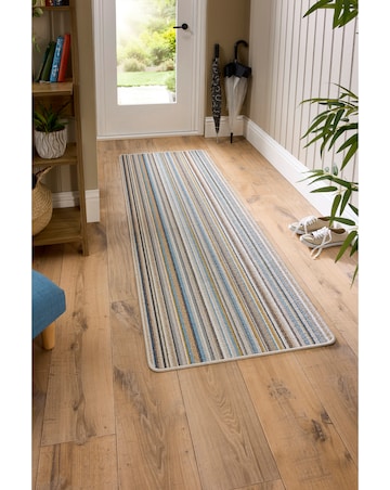 My Mat Candy Multi Stripe Washable Runner - Natural
