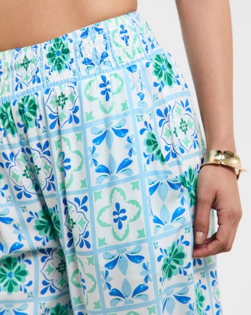 Beach To Beach Tile Print Wide Leg Beach Trousers
