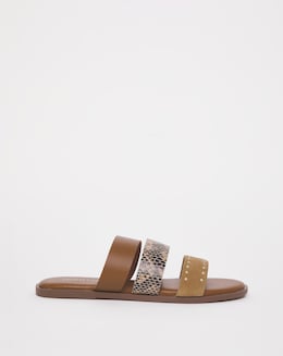 3 Strap Leather Mule E Fit
