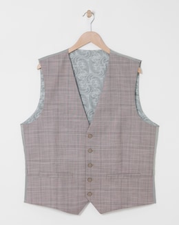 Jordan Burgundy Check Suit Waistcoat