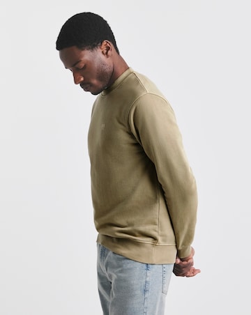 Union Garment Dyed Relaxed Fit Crew Neck Sweat- Tan