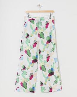 Printed Textured Wide Leg Trousers