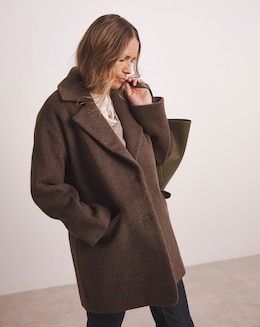 Anthology Mocha Tailored Wool Blend Coat