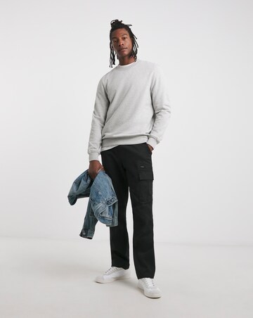 Crew Neck Sweatshirt Long- Grey Marl