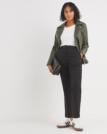 Black Tapered Ankle Grazer Trousers