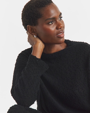 Boucle Slash Neck Slouch Top