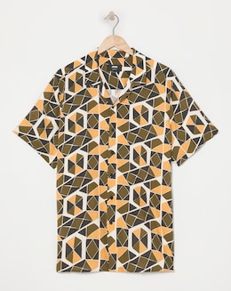 Short Sleeve Geo Print Shirt with Ecovero